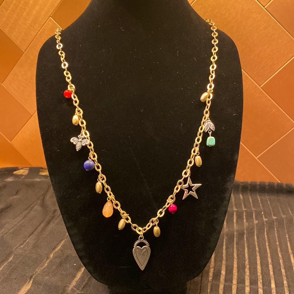 Chico’s gold chain and bead necklace